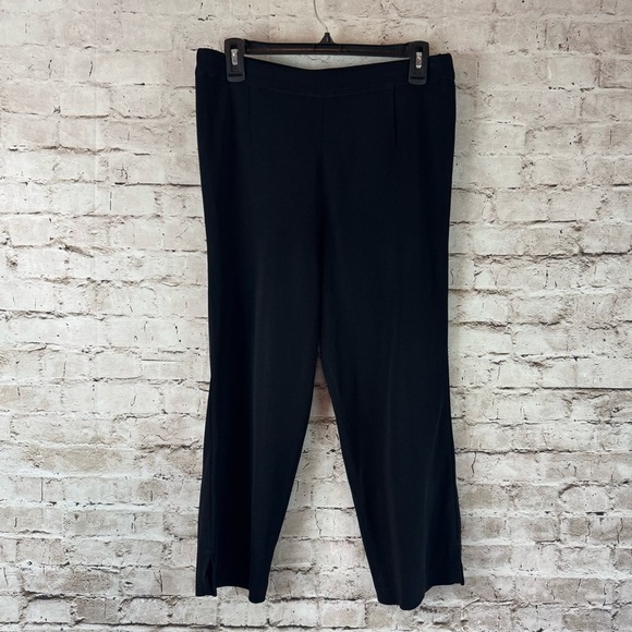 Exclusively Misook Women's Medium Black Cropped Pants 100%  Acrylic Pull On M - Picture 1 of 6